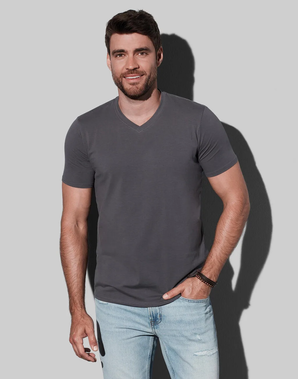 Stretch-T V-neck for men