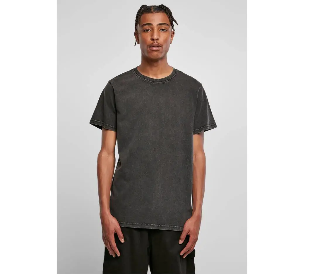 Acid washed round neck tee