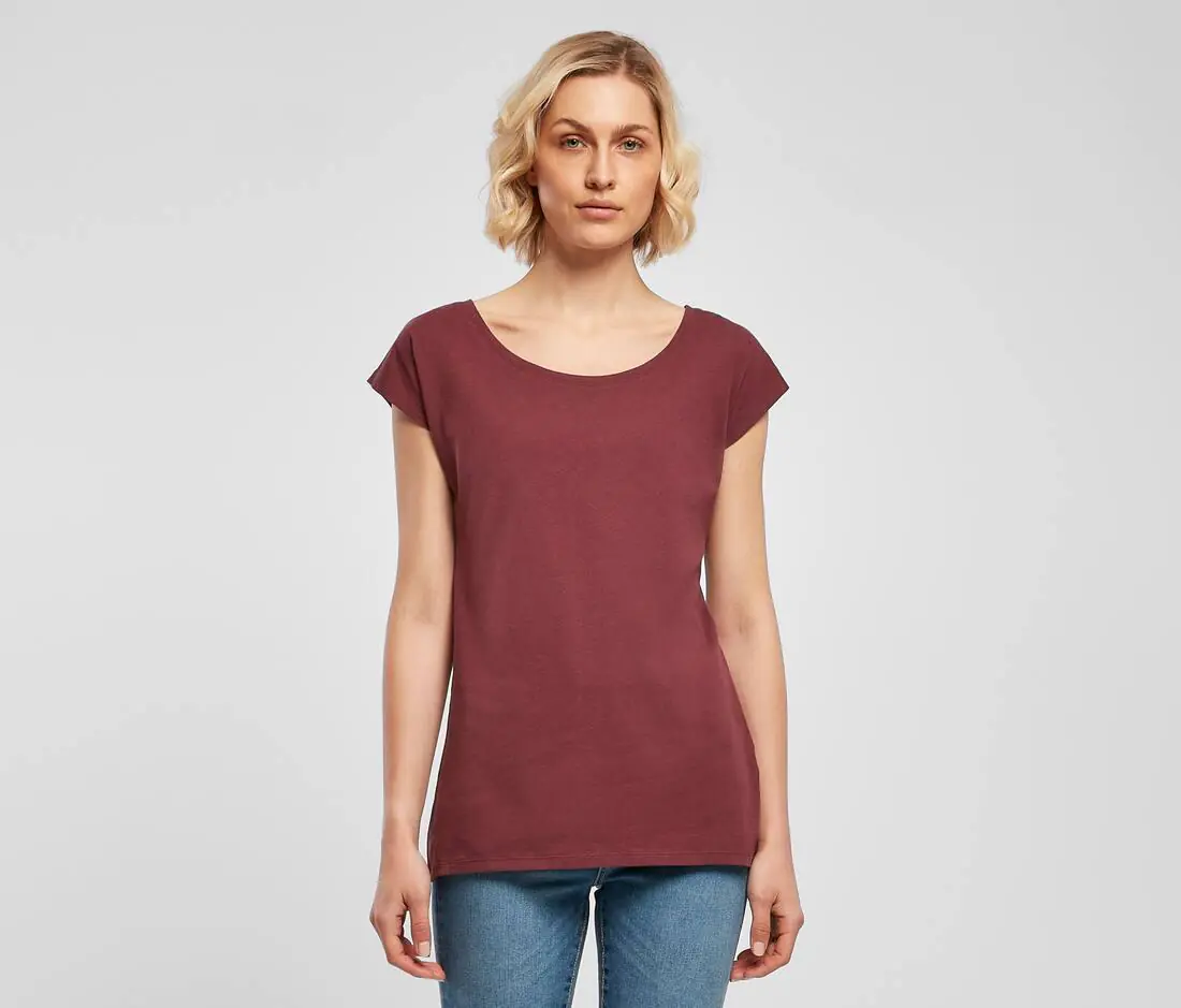 Ladies wide neck tee