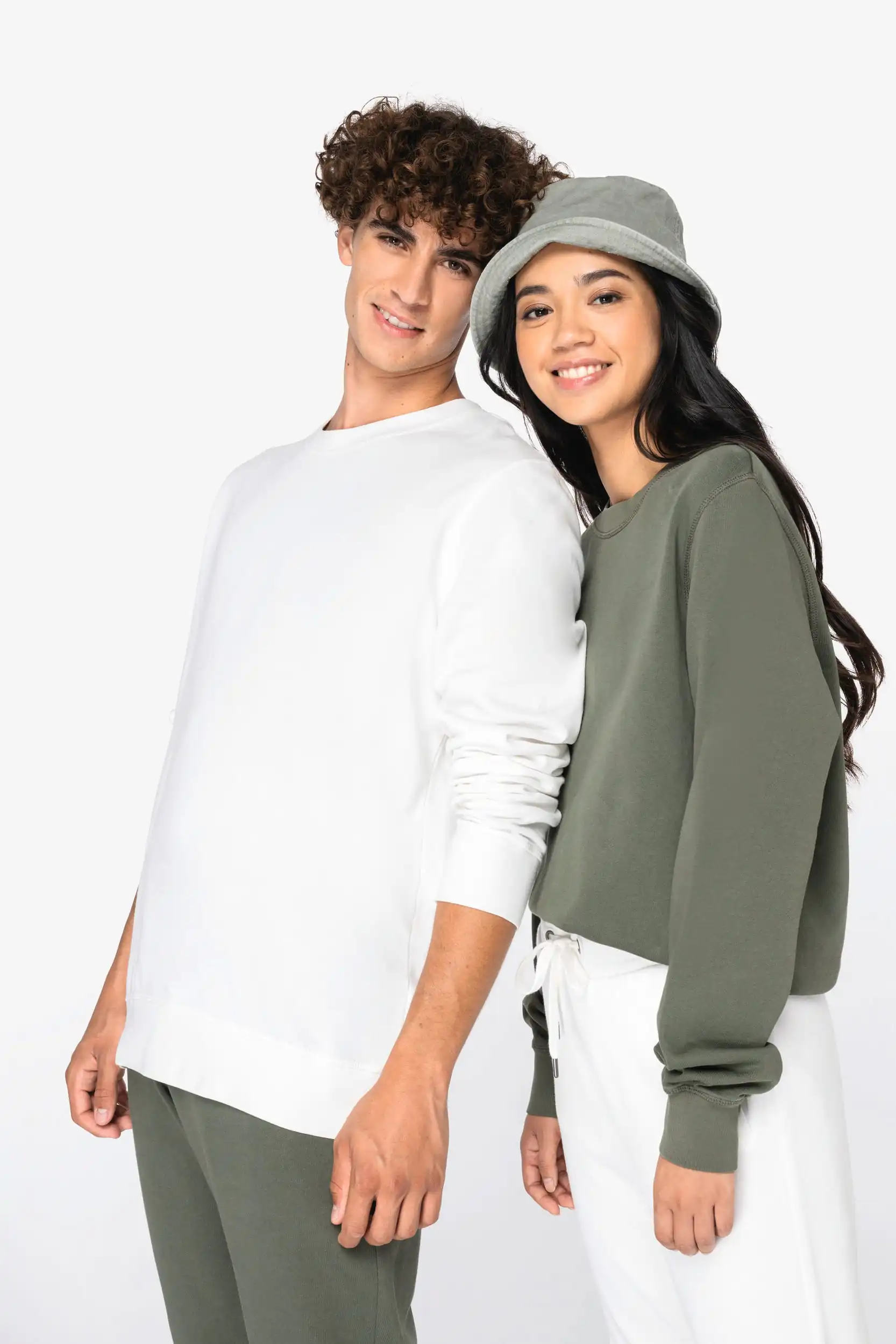 Ecologische uniseks sweater met ronde hals French Terry