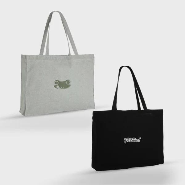 Gerecyclede katoenen shopper met bodem 145 g/m?