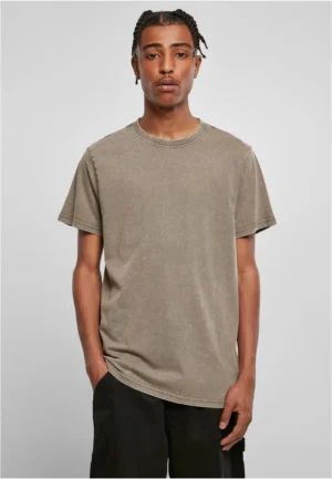 Acid washed round neck tee