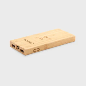 Powerbank bamboe draadloos opladen