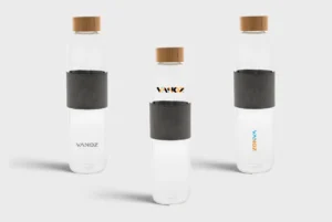 Glazen fles met bamboe deksel 750 ml
