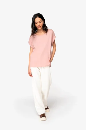 Ecologische wijde joggingbroek voor dames in French Terry