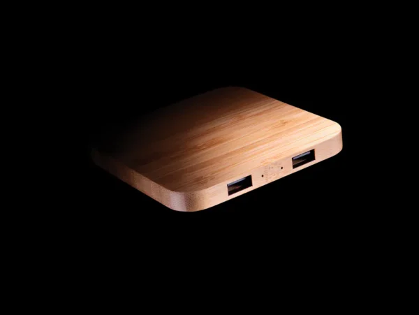 Bamboe 10W draadloze oplader met USB - Afbeelding 7