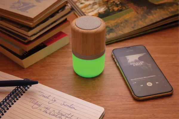 Draadloze bamboe 3W speaker met sfeerlicht - Afbeelding 9