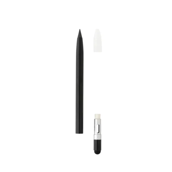 Aluminium inktloze pen met gum - Afbeelding 2