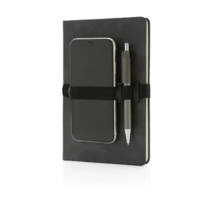 Alternative view of Deluxe hardcover PU A5 notitieboek met telefoon-/penhouder