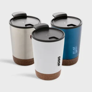 GRS gerecycled PP en roestvrijstalen kurk koffiebeker 300 ml