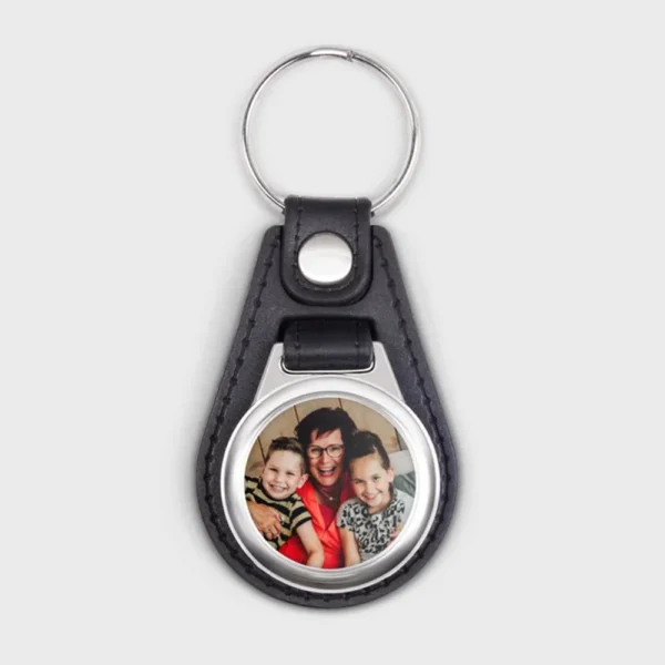Gepersonaliseerde sleutelhanger van imitatieleer met foto