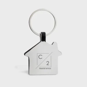 RCS gerecycled zinklegering huis sleutelhanger