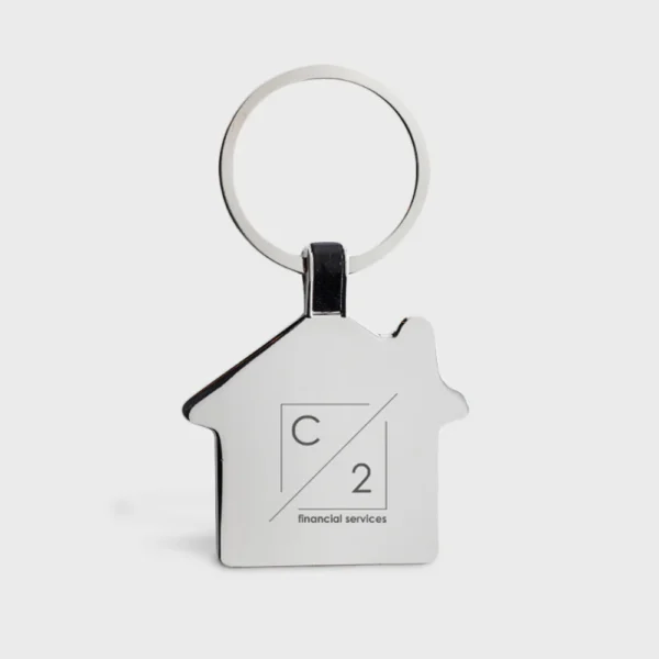 RCS gerecycled zinklegering huis sleutelhanger