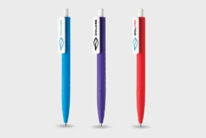 Pen met diamantpatroon en witte clip