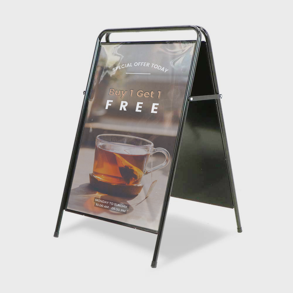 Elegante stalen reclamebord