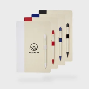 Notitieboek van melkpakken met pen