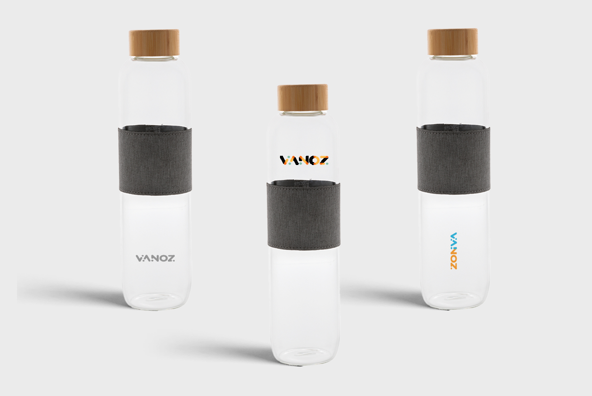 Glazen fles met bamboe deksel | 750 ml