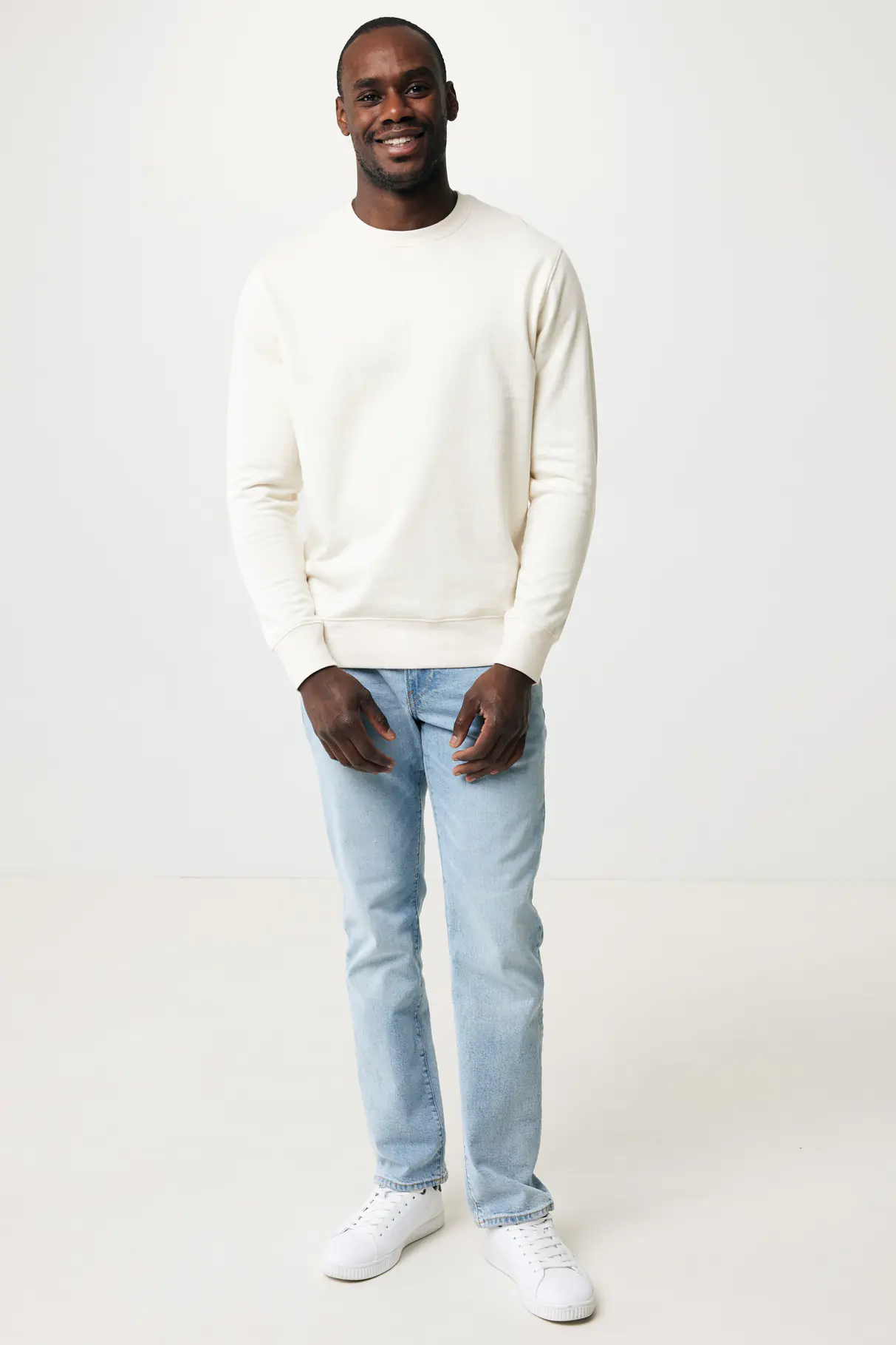 Ongeverfde sweater van gerecycled katoen – IQONIQ Denali