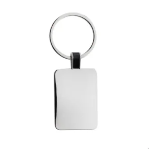 RCS rechthoekige sleutelhanger van gerecycled zinc alloy