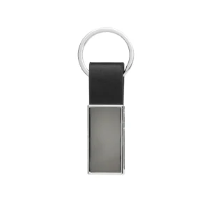 Luxe PU sleutelhanger RCS gerecycled zinc alloy