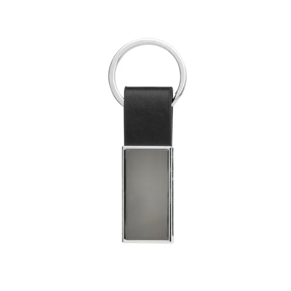 Luxe PU sleutelhanger RCS gerecycled zinc alloy