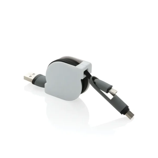 3-in-1 kabel met oprolmechanisme