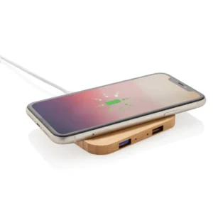 Alternative view of Bamboe 5W draadloze oplader met USB