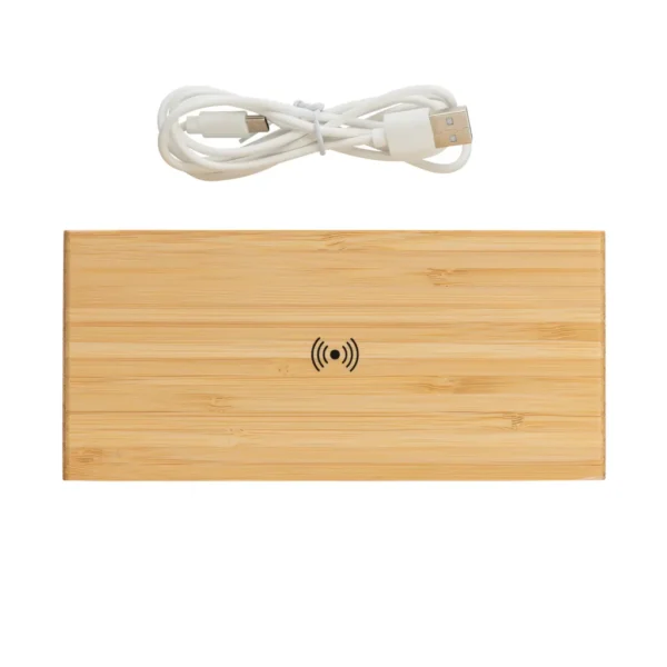 Bamboe alarmklok met 5W draadloze oplader - Afbeelding 6