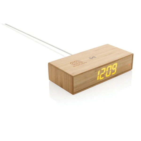 Bamboe alarmklok met 5W draadloze oplader - Afbeelding 8