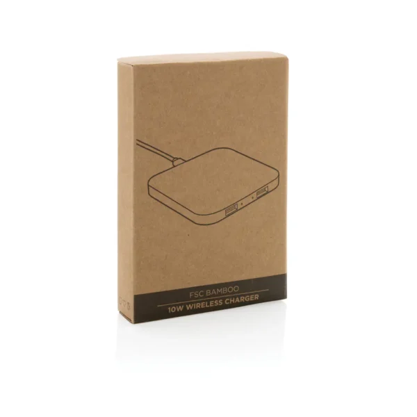 Bamboe 10W draadloze oplader met USB - Afbeelding 4