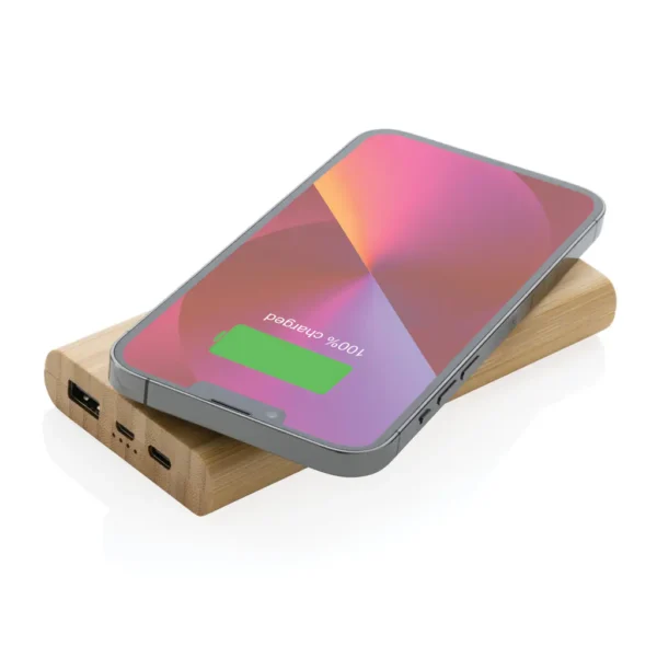 Bamboe 8.000 mAh 5W draadloze powerbank - Afbeelding 2
