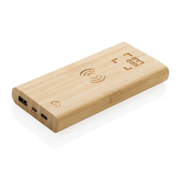 Bamboe 8.000 mAh 5W draadloze powerbank - Afbeelding 8