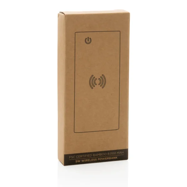 Bamboe 8.000 mAh 5W draadloze powerbank - Afbeelding 7