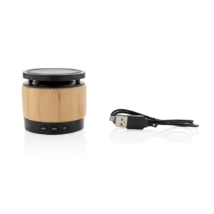 Alternative view of Bamboe 3W speaker met draadloze oplader