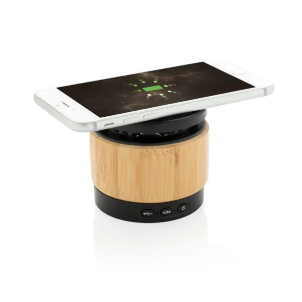 Bamboe 3W speaker met draadloze oplader - Afbeelding 5