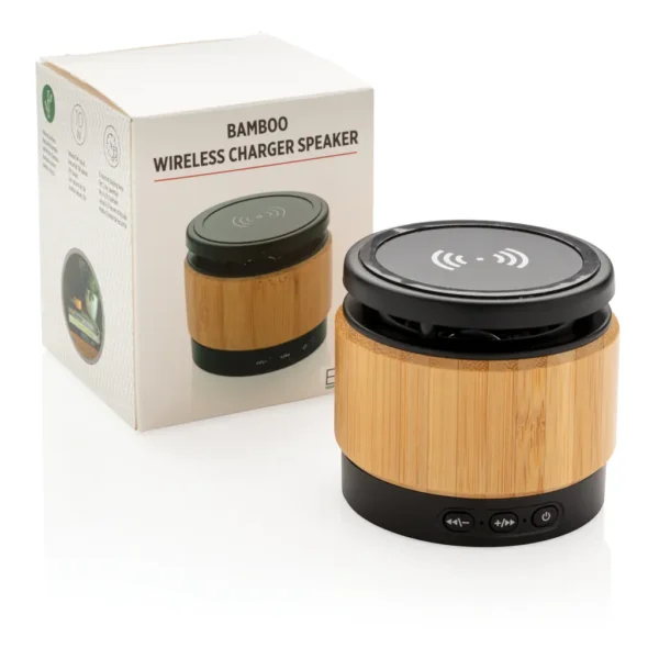 Bamboe 3W speaker met draadloze oplader - Afbeelding 6