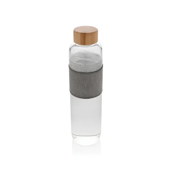 Impact borosilicaat glazen fles met bamboe deksel