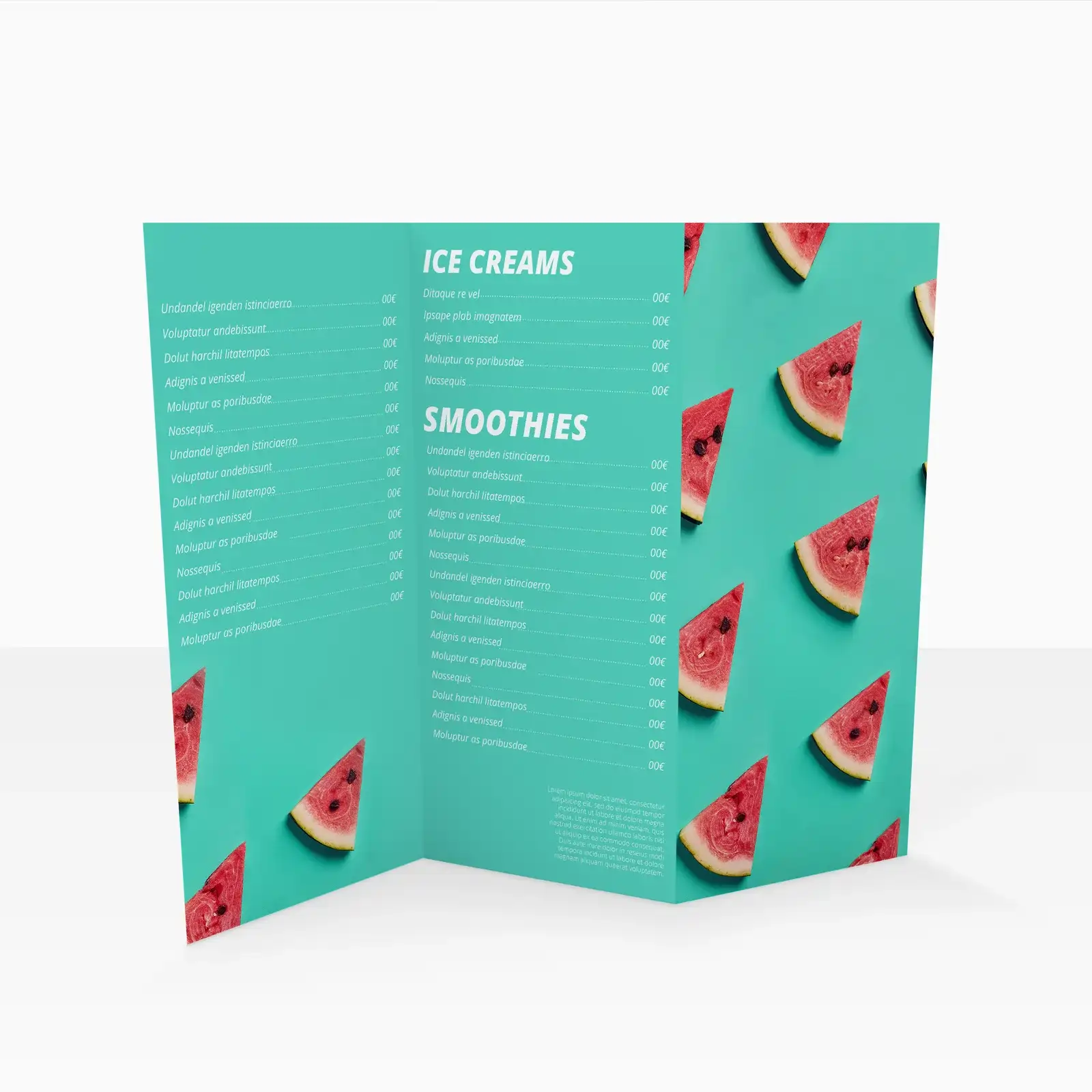 Zigzag vouw menukaarten