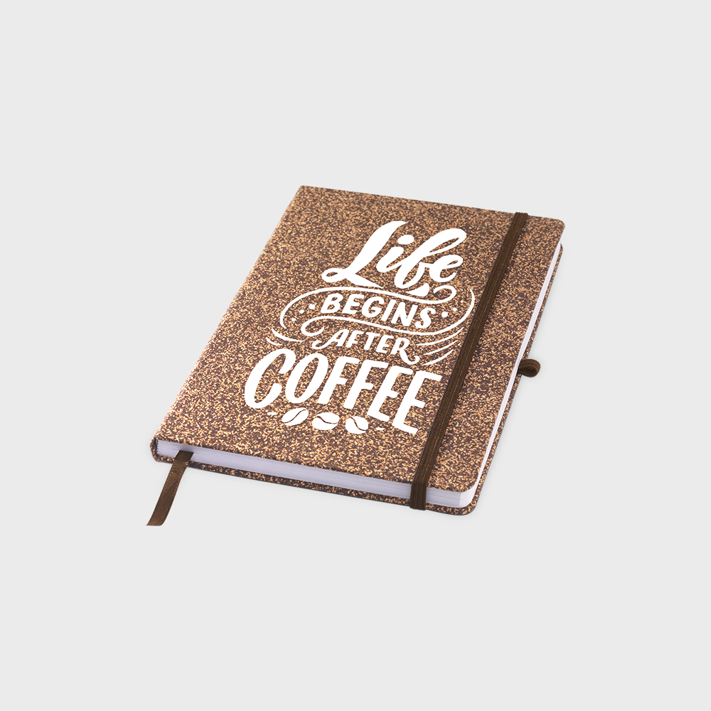 Koffiedik kurken notitieboek A5