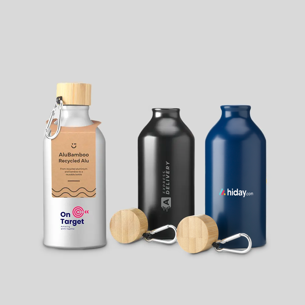 GRS aluminium gerecyclede bamboe waterfles