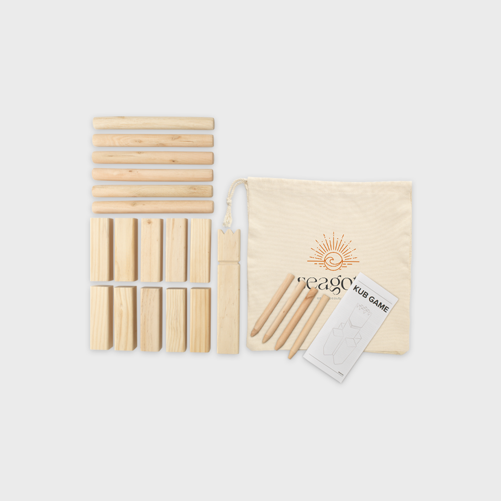 Houten kubb spel