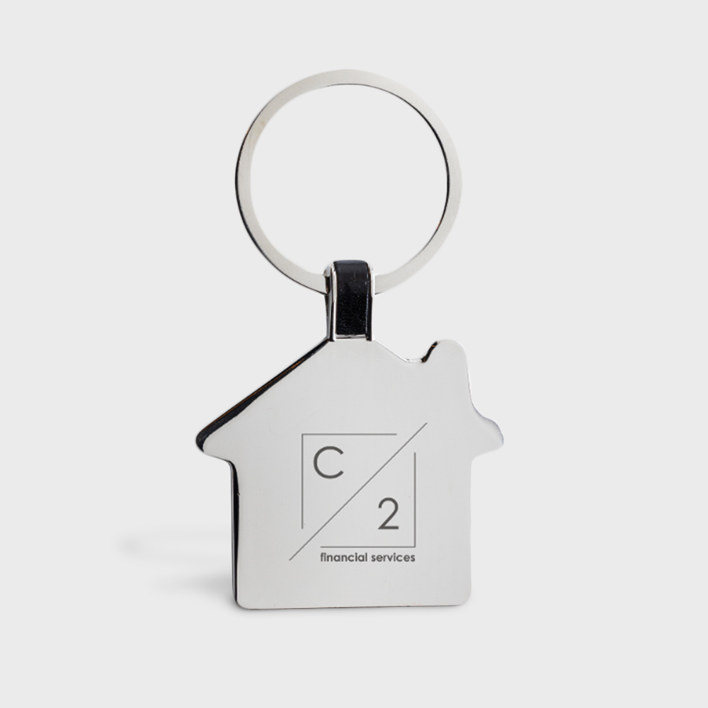 RCS gerecycled zinklegering huis sleutelhanger