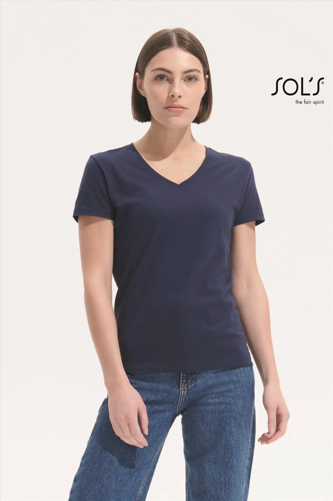 Dames T-shirt V-hals bedrukken