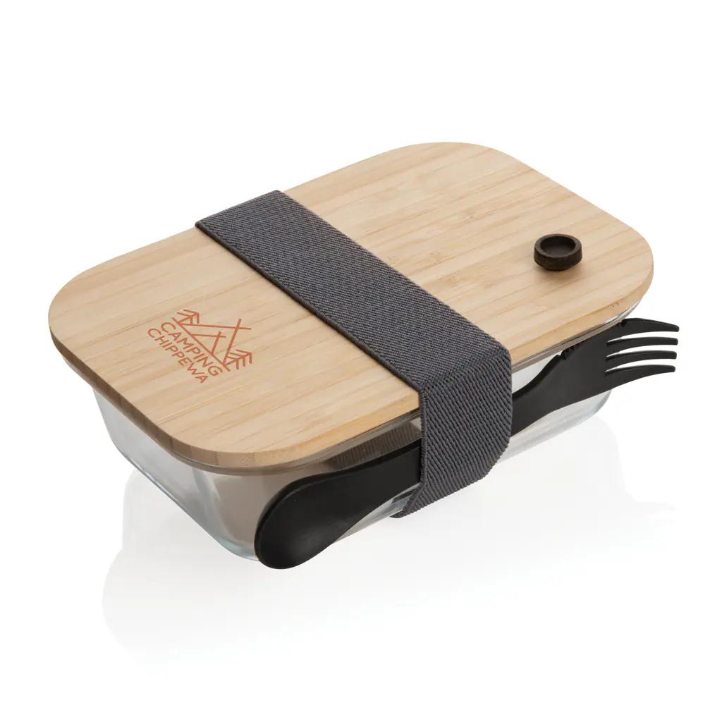 Alternative view of Glazen lunchbox met bamboe deksel