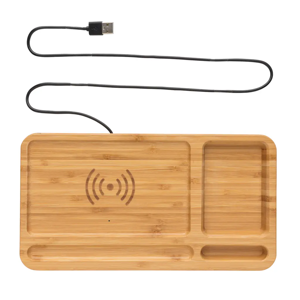 Alternative view of Bamboe desk organizer met 5W draadloze oplader