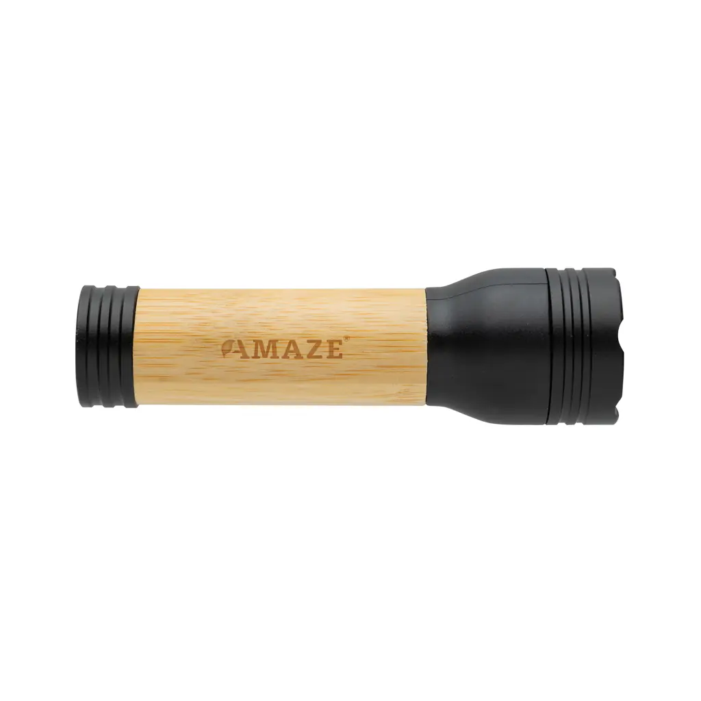 Alternative view of Lucid 1W RCS gerecycled plastic & bamboo zaklamp