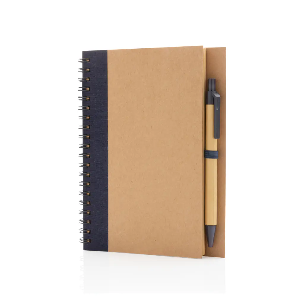 Kraft spiraal notitieboekje met pen