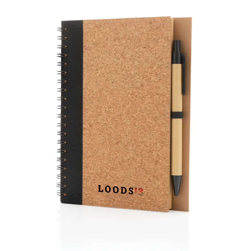 Alternative view of Kurk spiraal notitieboek met pen