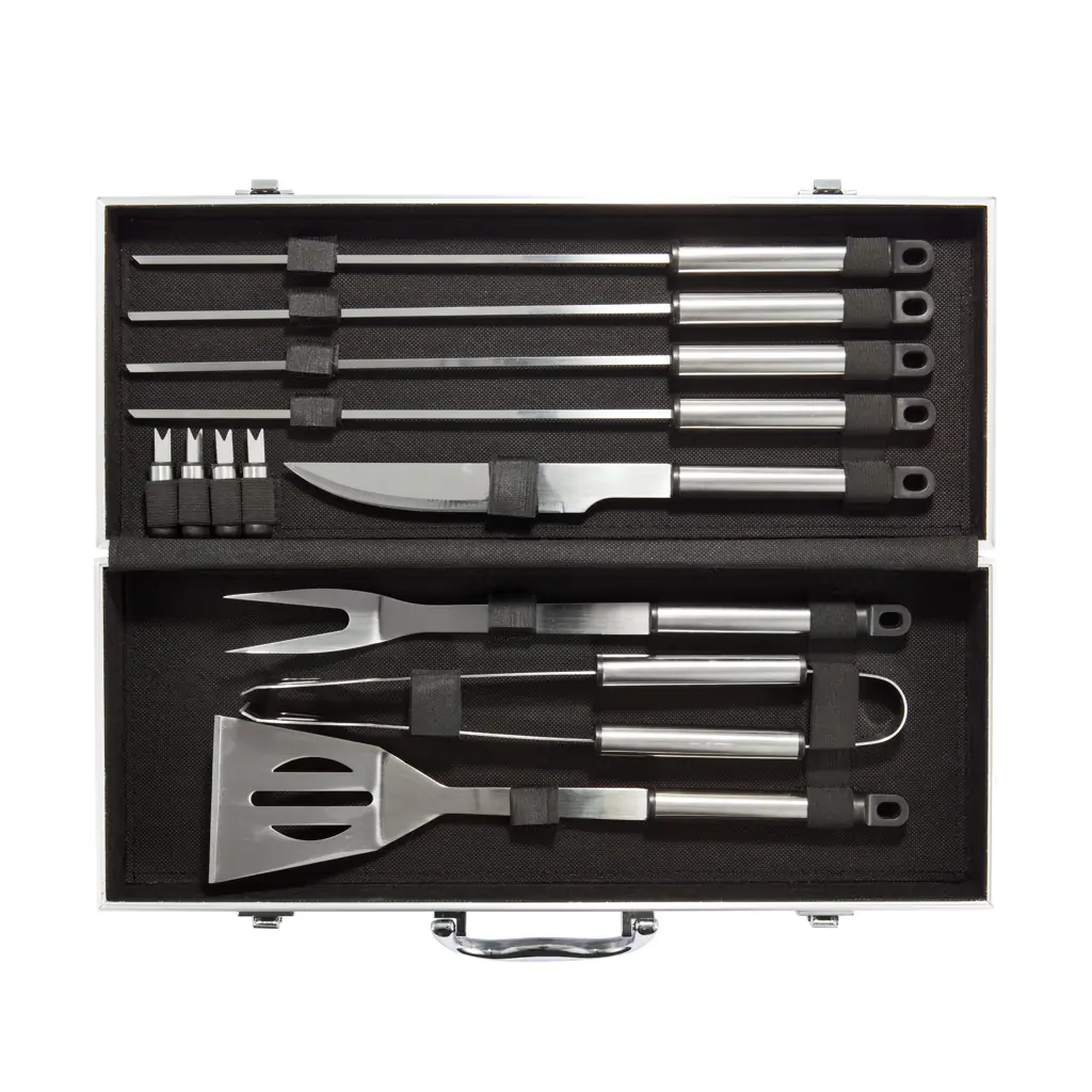 Alternative view of 12-delige barbecue set in aluminium koffer