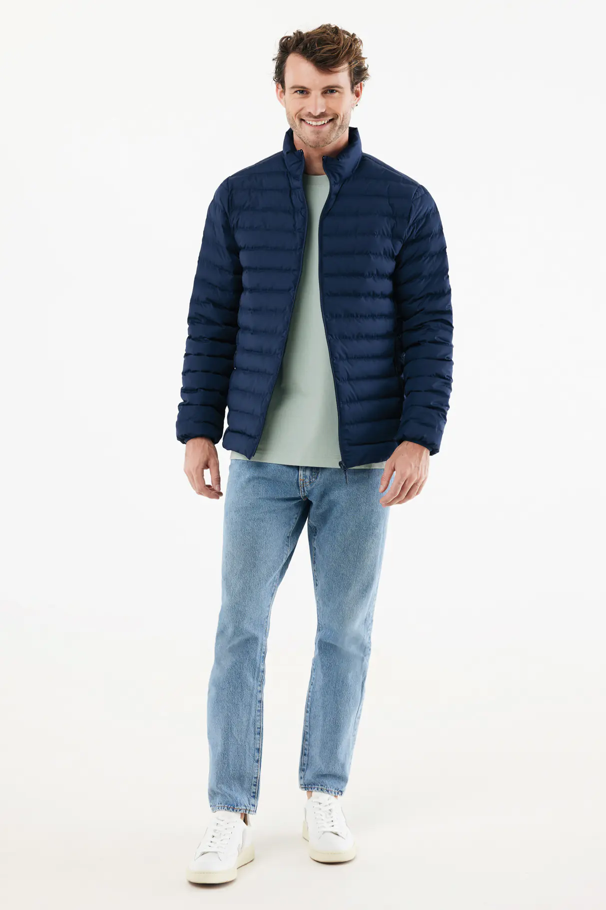 IQONIQ Maiko heren gerecycled polyester jas met voering